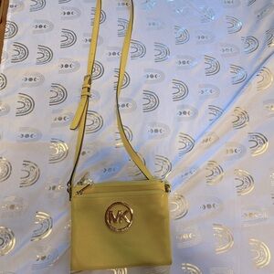 Michael Kors Yellow Leather Crossbody Bag